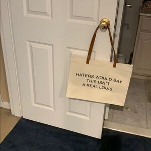 Francesca's Collections Cream Canvas Tote